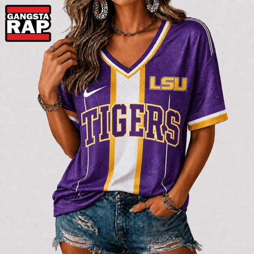 LSU Tigers NCAA Rivalry Game Spirit V neck T Shirt