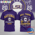 LSU Tigers NCAA Road to Glory 2026 Football Champions 3D Shirt