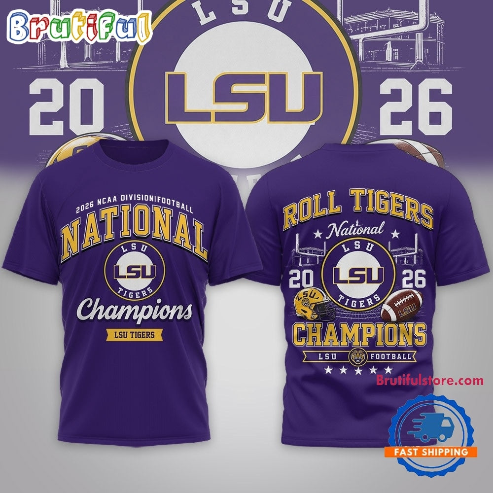 LSU Tigers NCAA Road to Glory 2026 Football Champions 3D Shirt