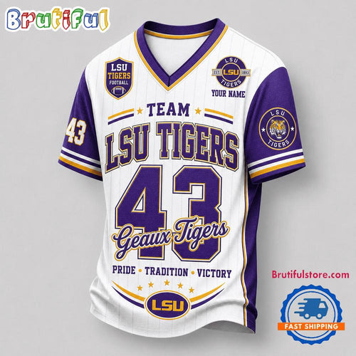 LSU Tigers NCAA Team Legacy Personalized Football Jersey