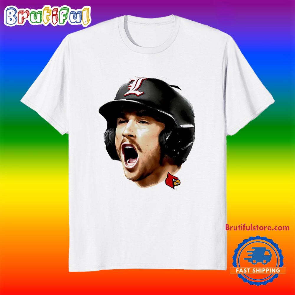Lucas Moore Louisville Cardinals Baseball Portrait Big Head T Shirt