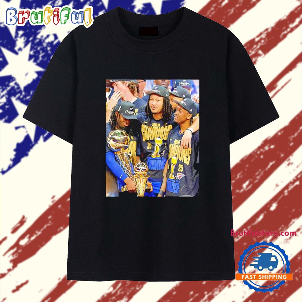 Luguentz Dort Jaylin Williams Jalen Williams Black Okc Thunder 2025 NBA Finals Champions T Shirt
