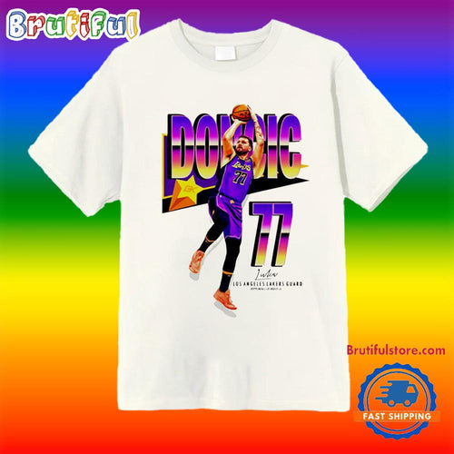 Luka Dončić Los Angeles Lakers No 77 Retro T Shirt