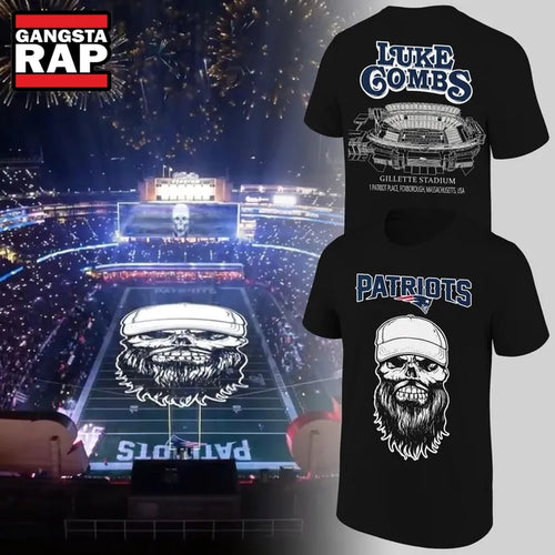 Luke Combs x New England Patriots 2026 Black 3D Shirt