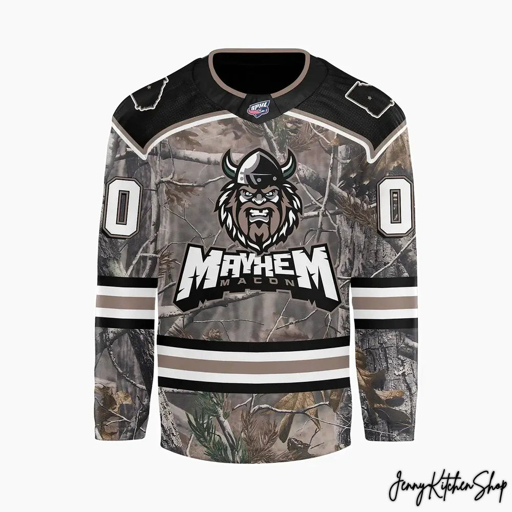 Macon Mayhem Camo Night 2025 Hockey Jersey