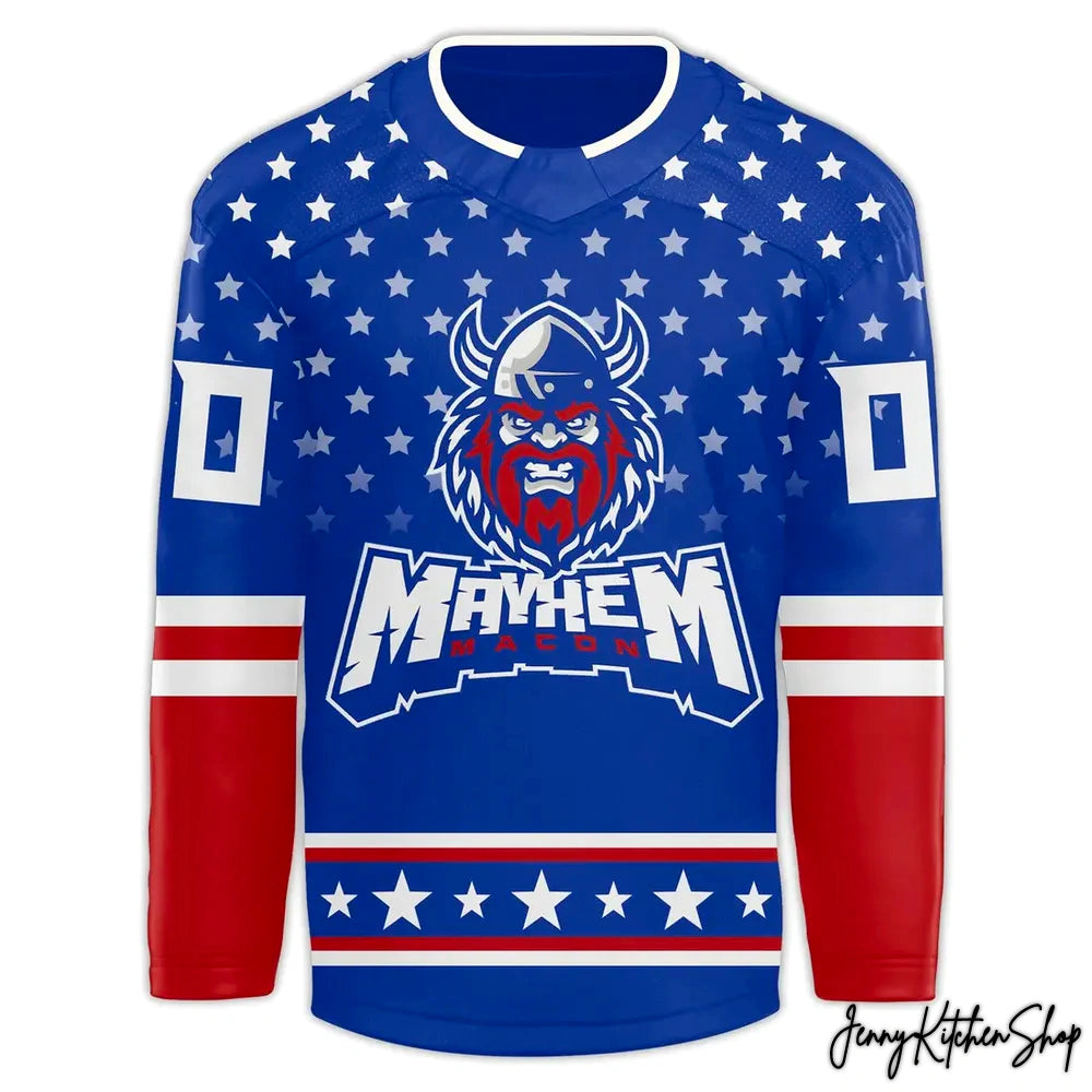 Macon Mayhem Military Night Hockey Jersey 2025