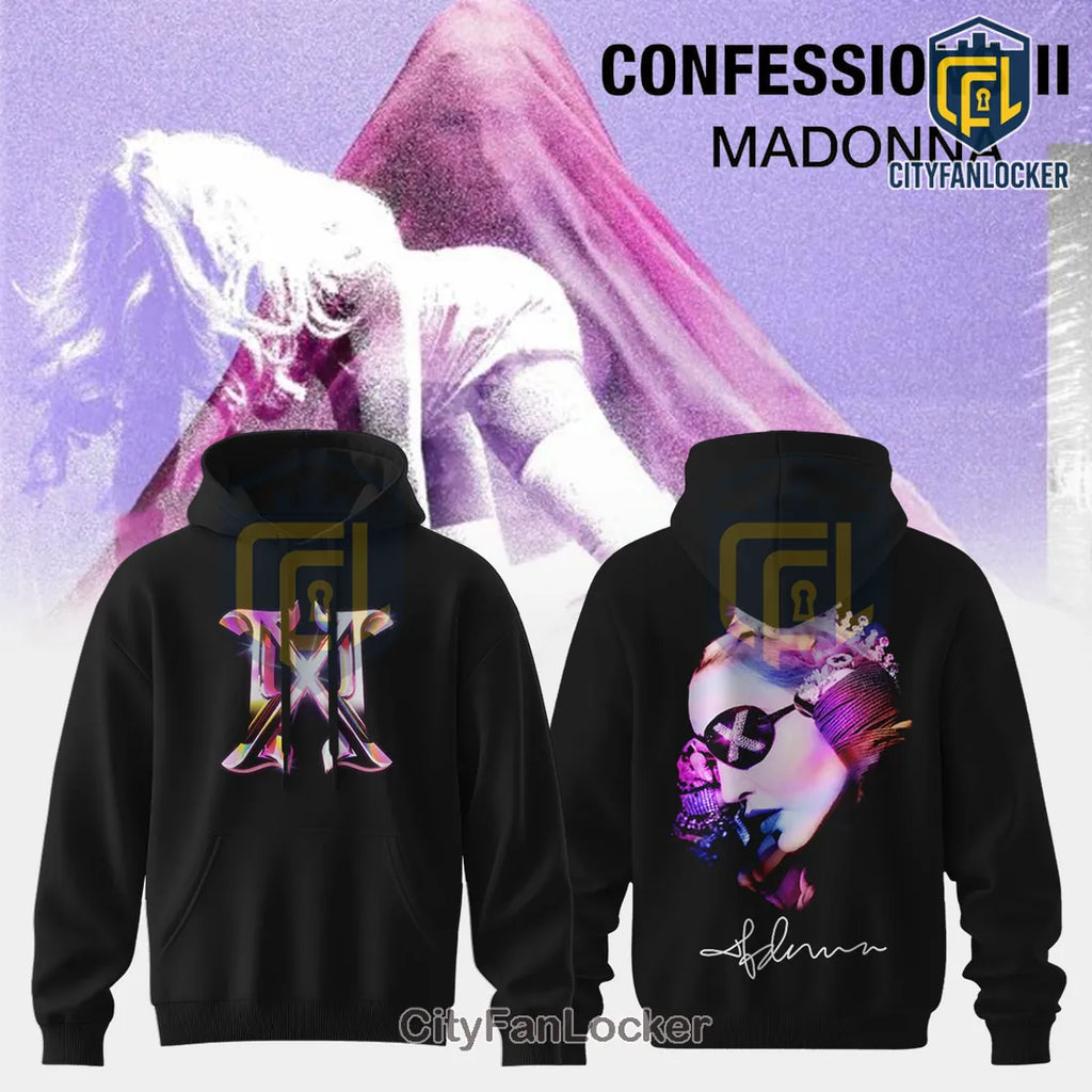 Madonna Confessions II Tour Black Cotton Pullover Hoodie