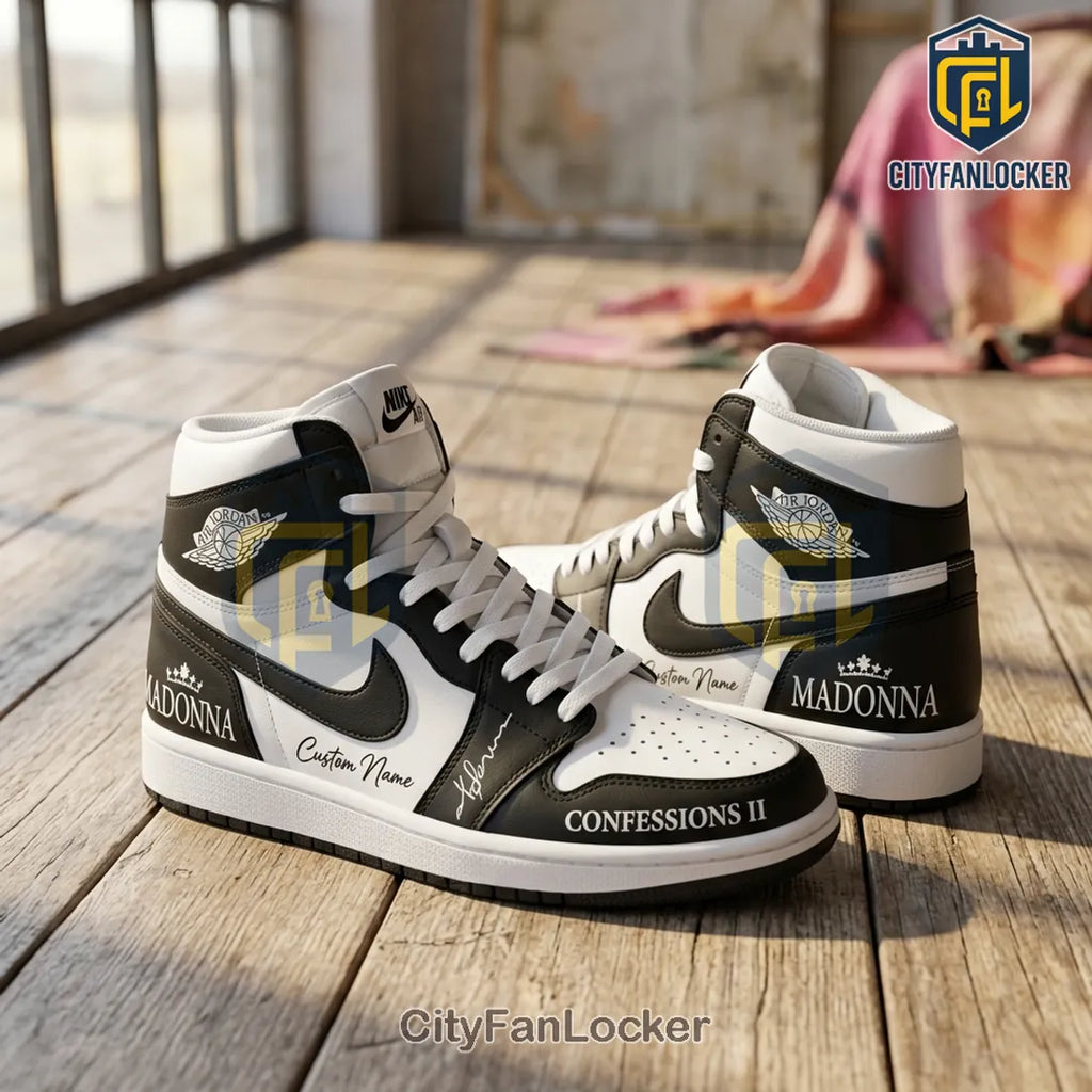 Madonna x Confessions II Custom Air Jordan 1 High Top Sneakers