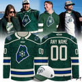 Maine Mariners State Outline Logo Green 2026 Hockey Jersey