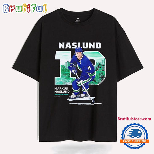 Markus Naslund Throwback Vancouver Hockey T Shirt