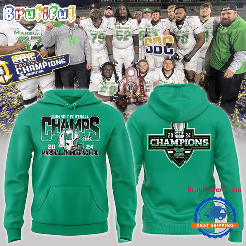 Marshall Thundering Herd Football 2024 Sun Belt Football Conference Champions Hoodie T-Shirt