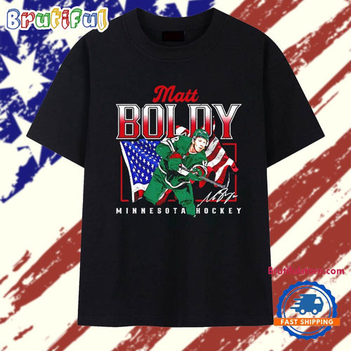 Matt Boldy Minnesota Wild USA flag graphic T Shirt