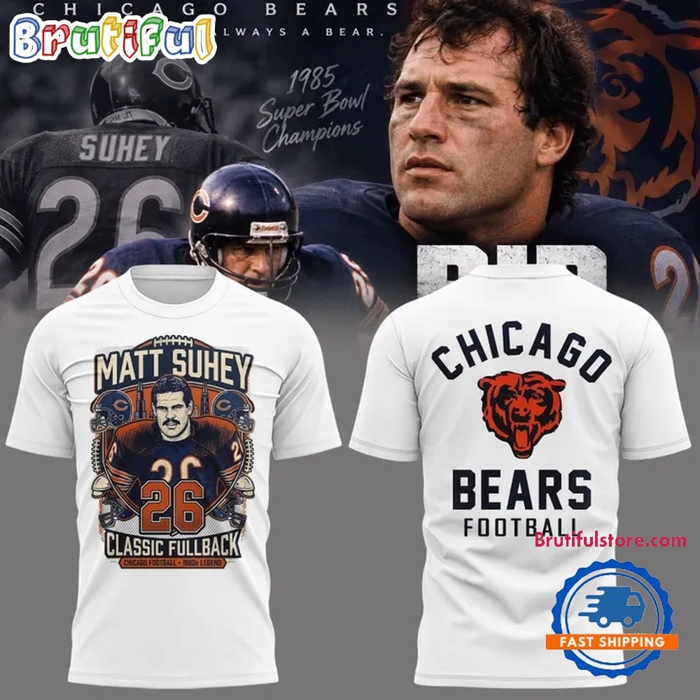 Matt Suhey Chicago Bears Always and Forever Thank You For Your Memories White 3D Shirt