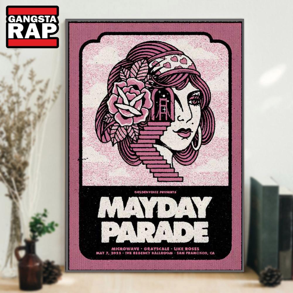 Mayday Parade The Regency Ballroom, San Francisco, CA May 7 2025 Tour Poster Canvas Art
