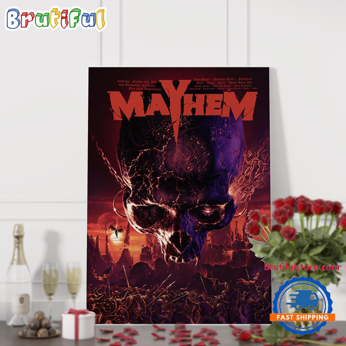 Mayhem Festival In San Bernardino CA Oct 12 2024 Tour Wall Art Poster Canvas