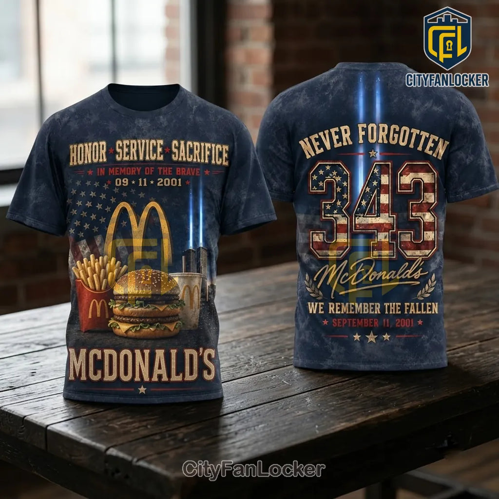 McDonalds 9/11 Tribute 343 Fallen Heroes T-Shirt
