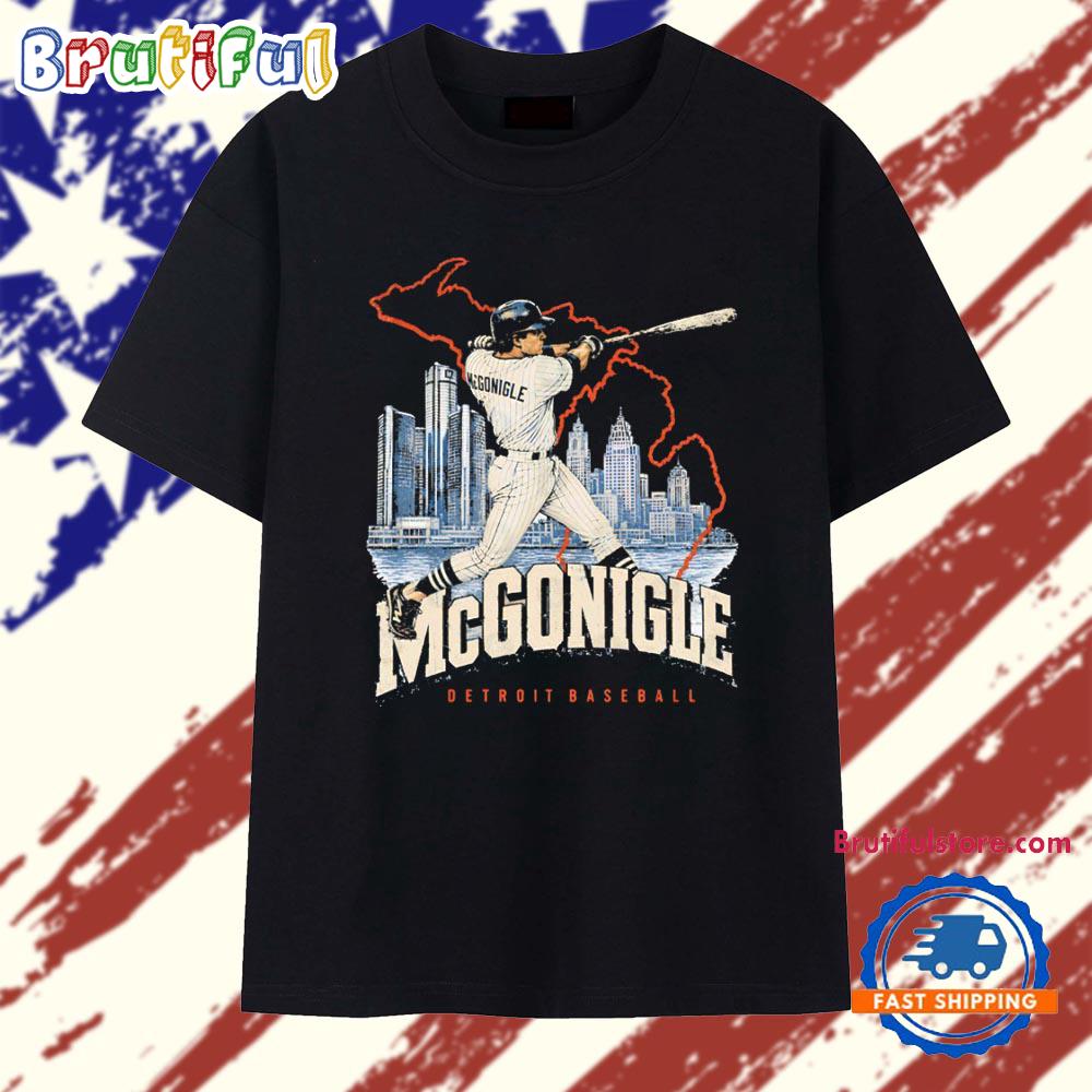 McGonigle Detroit Baseball Distressed Player T Shirt