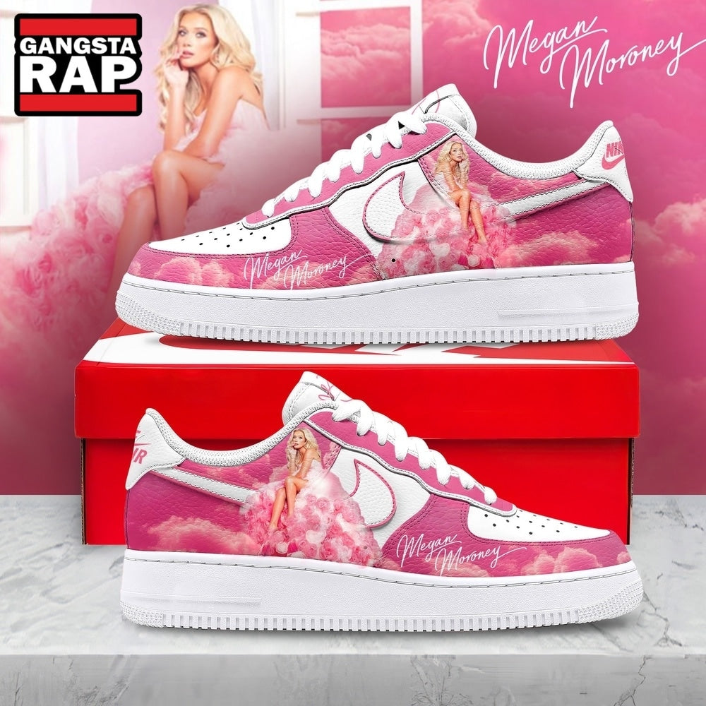 Megan Moroney Country Singer Custom Air Force 1 Shoes, Pink Cloud Graphic Sneakers, Music Air Force 1 Shoes