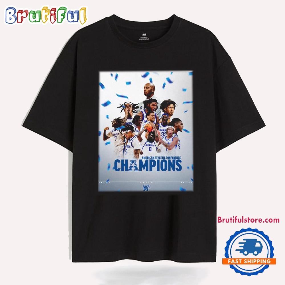 Memphis Tigers Men’s Basketball 2025 AAC Tournament Champions Go Tigers Go T Shirt