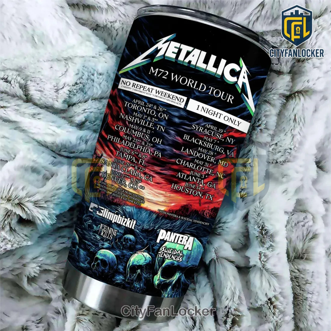 Metallica M72 World Tour 2026 Werewolf Skulls Tumbler