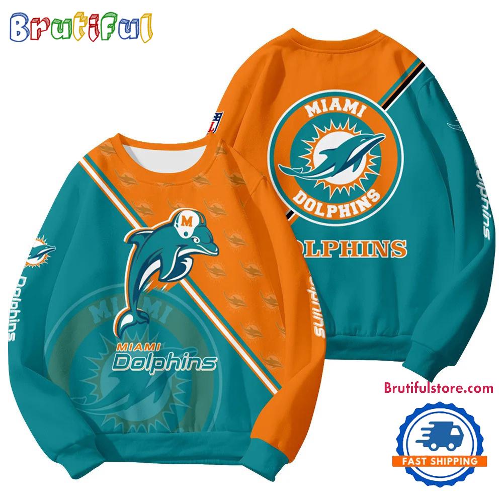 Miami Dolphins 2025 NFL Customized Round Neck Sweatshirt