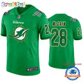 Miami Dolphins #28 Bobby Mccain Jersey St. Patricks Day Kelly Green Lucky Football Jersey
