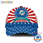 Miami Dolphins American Flag Pattern Independence Day Baseball Cap