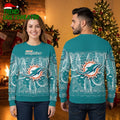 Miami Dolphins Bandana Pattern Ugly Christmas Sweater Design