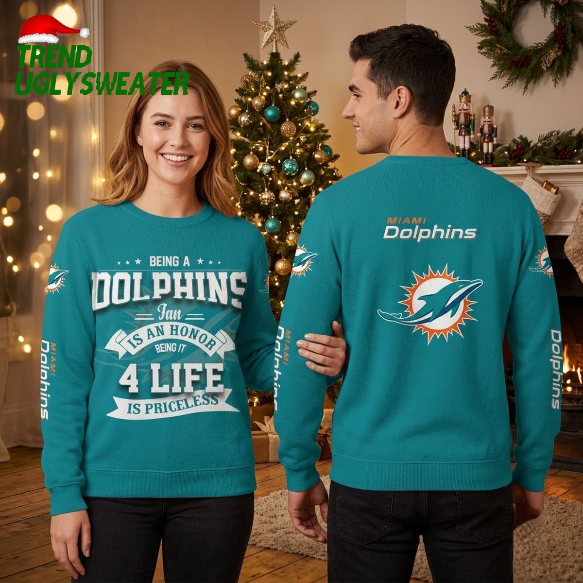 Miami Dolphins Being A Fan Is An Honor Ugly Christmas Sweater