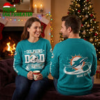 Miami Dolphins Dad Like A Regular Dad Only Cooler Ugly Christmas Sweater