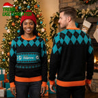 Miami Dolphins Diamond Pattern Ugly Christmas Sweater