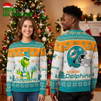 Miami Dolphins Grinch Christmas Sweater Ugly Christmas Sweater
