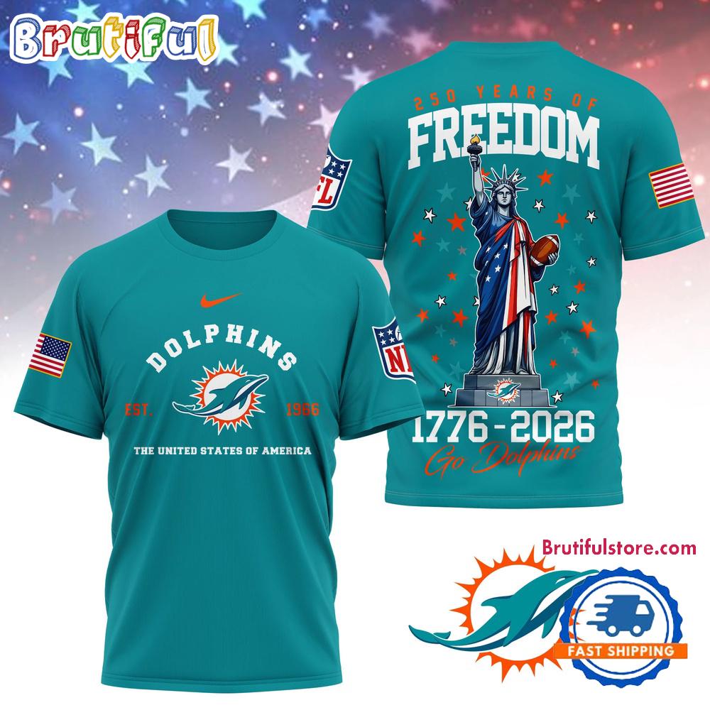 Miami Dolphins NFL 250 Years of American Freedom Limited Edition 3D Shirt