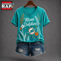 Miami Dolphins NFL Floral Garden V Neck T Shirt