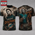 Miami Dolphins NFL Michael Myers Sunday Nightmares Horror Halloween 3D T Shirt, Football New Design Shirt