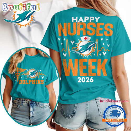 Miami Dolphins NFL Nurse Week 2026 All Over Print Unisex T Shirt