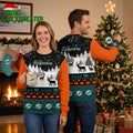 Miami Dolphins Reindeer In Winter Forest Ugly Christmas Sweater