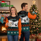 Miami Dolphins Reindeer In Winter Forest Ugly Christmas Sweater