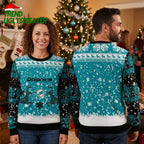 Miami Dolphins Reindeer Pattern Ugly Christmas Sweater Design