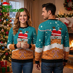 Miami Dolphins Santa In The Chimney Ugly Christmas Sweater