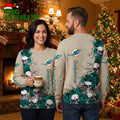 Miami Dolphins Skull And Rose Graphic Ugly Christmas Sweater
