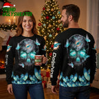 Miami Dolphins Skull With Butterflies Ugly Christmas Sweater