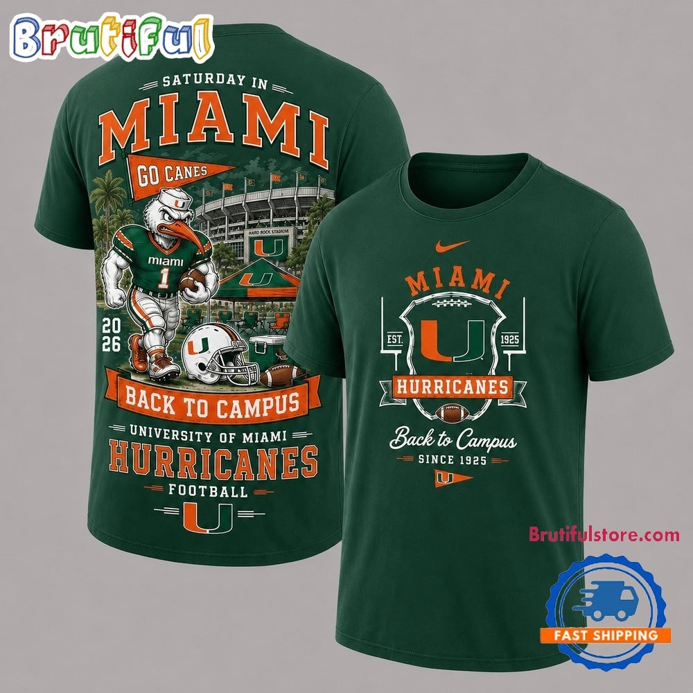 Miami Hurricanes 2026 NCAA Back To Campus 3D Shirt