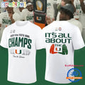 Miami Hurricanes College Football Playoff 2026 Fiesta Bowl Champions Locker Room New Design 3D Shirt