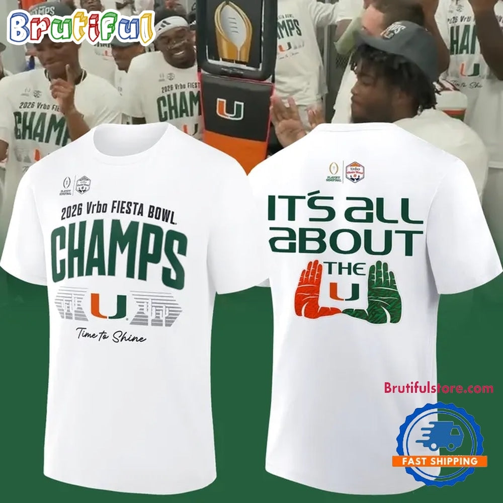 Miami Hurricanes College Football Playoff 2026 Fiesta Bowl Champions Locker Room New Design 3D Shirt