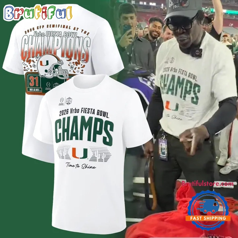 Miami Hurricanes College Football Playoff 2026 Fiesta Bowl Champions Locker Room T Shirt