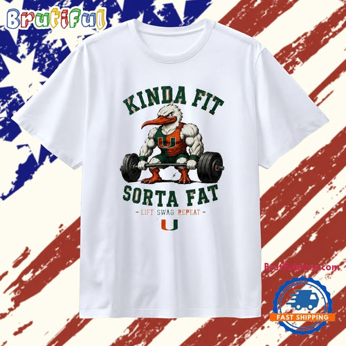 Miami Hurricanes mascot kinda fit sorta fat weightlifting T Shirt