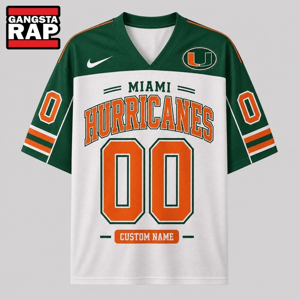 Miami Hurricanes NCAA College Team Pride Personalized Football jersey