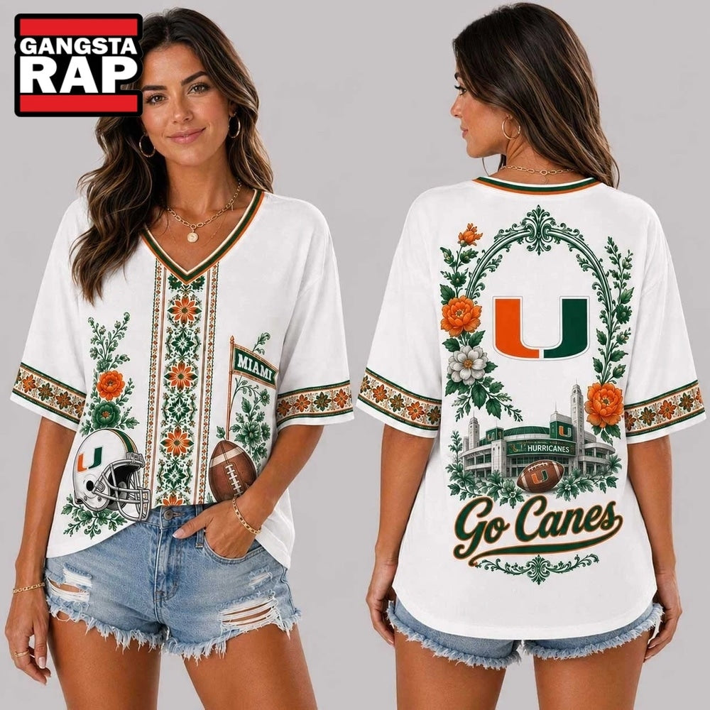 Miami Hurricanes NCAA Collegiate Pride Collection V Neck T Shirt
