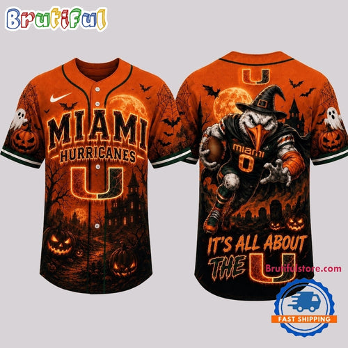 Miami Hurricanes NCAA Haunted Night Halloween Baseball Jersey Shirt